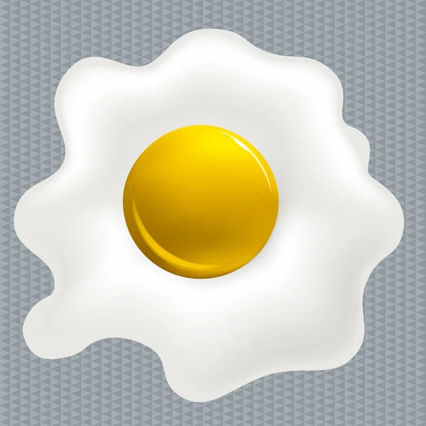 Fried egg icon in shiny style. Geometric forms. — Stock Vector