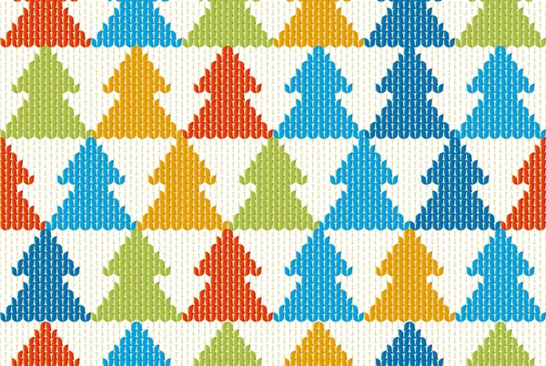 Fond de Noël textile sans couture avec motif d'arbre . — Image vectorielle