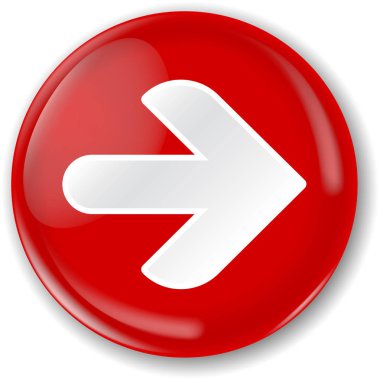 Kırmızı, yuvarlak oklu rozet..