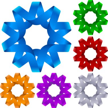 Altı renkte parlak şerit veyali yıldız.