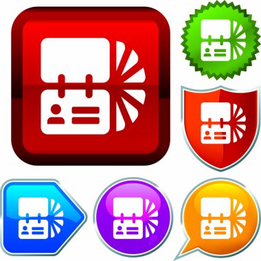 Düğmeler üzerinde parlak simge serisi ayarlayın. Kart sahibi.