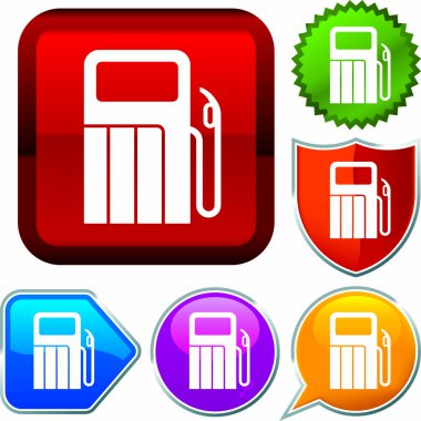 Düğmeler üzerinde parlak simge serisi ayarlayın. Benzin İstasyonu.