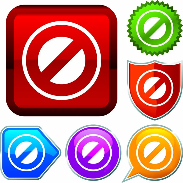 Set Shiny icon serie op de knoppen. Forbbiden. — Stockvector