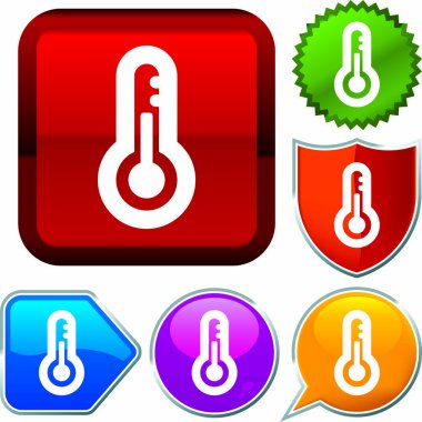 Düğmeler üzerinde parlak simge serisi ayarlayın. Sıcaklık.