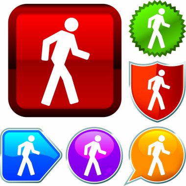 Düğmeler üzerinde parlak simge serisi ayarlayın. Yürüyüş.