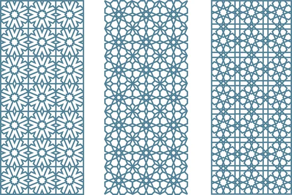 Düz ve temiz tarzda üç arabesk geometrik dikişsiz jaulosies.