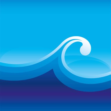 Okyanusta tek dalga. Yumuşak düz arka plan.