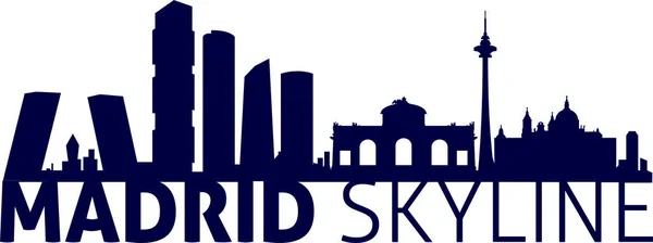 Madrid - İspanya şehir silueti silueti. Lazer kesim uyumlu.