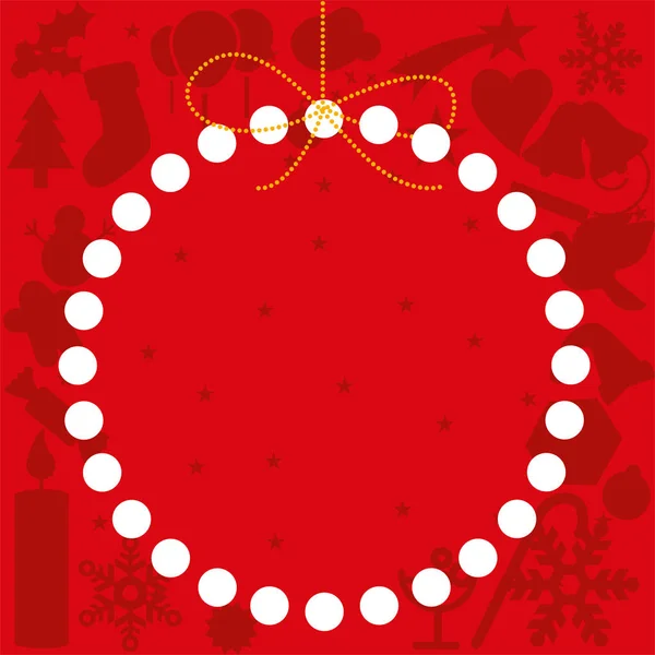 Fondo de bola de Navidad con espacio de copia en rojo . — Vector de stock