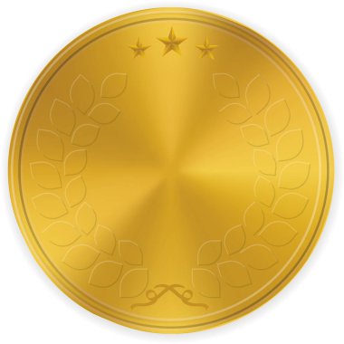 Criptocurrency with copy space. Coin in gold tones. clipart