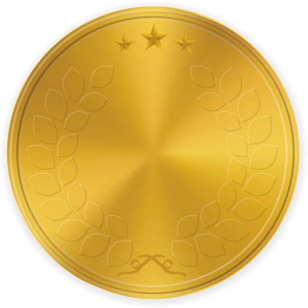 Criptocurrency with copy space. Coin in gold tones. — Stock Vector