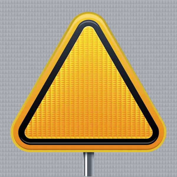Señal de advertencia. Señal de tráfico con textura reflectante. Aislado. — Vector de stock
