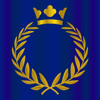 Altın renkte Kraliyet taç. Zafer, onur, kalite vektör illüstrasyon.