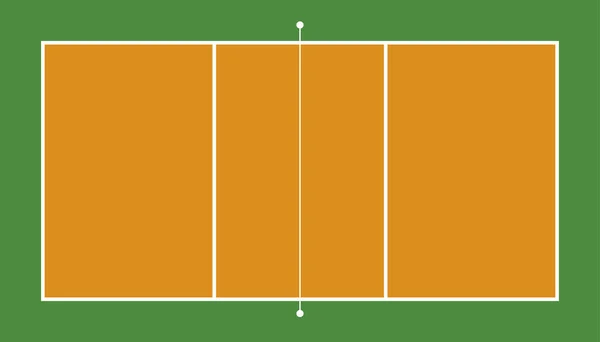 Voleybol alanının ön görünümü. Geometrik ve düz.