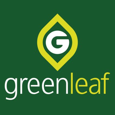 Yeşil renkteki yeşil yaprak işareti veya sembolü. Izole.