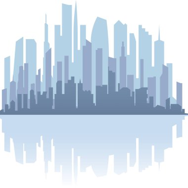 Gökdelenler, şehir merkezi ve yansımaları ile kent sahnesi.