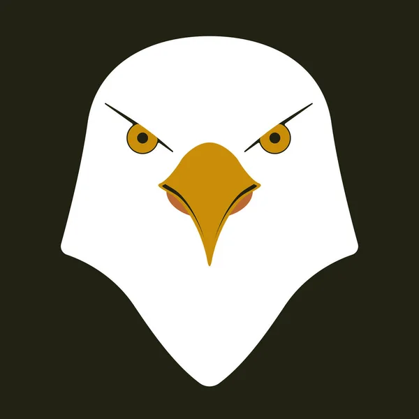 Amerikanische Adlerkopf-Ikone im flachen Stil. isoliert. — Stockvektor