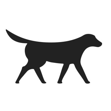 Siyah izole pointer köpek silueti. Basit simge.