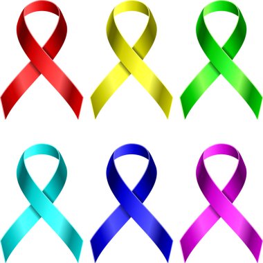 Altı farklı renkte metalik şerit danteller.