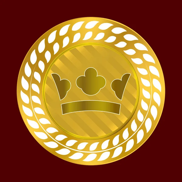 Sello corona de oro. Etiqueta de calidad fondo premium . — Vector de stock