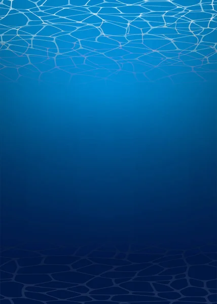 Underwater background with copy space and water reflects. — Stock Vector