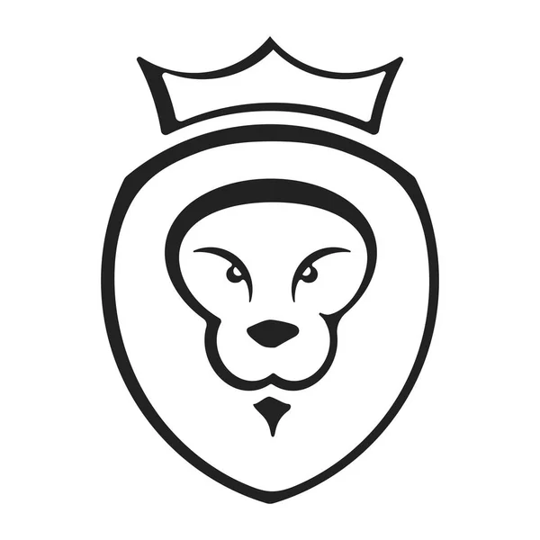 Ikona króla lew w stylu płaskiego i geometryczne formy. — Wektor stockowy