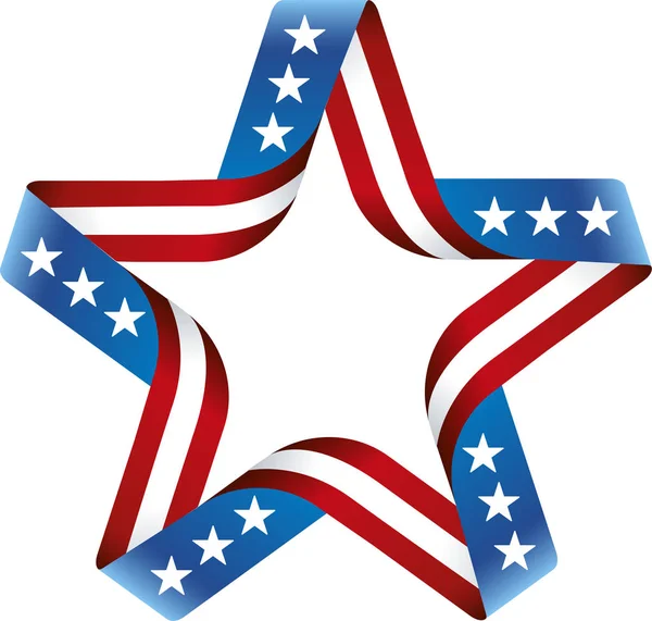Amerikan bayrağı renginde bir rozet yıldızı. İzole et.