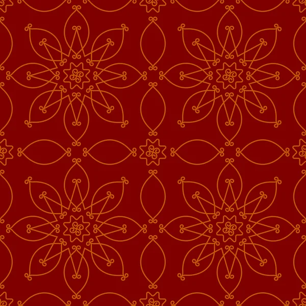 Kırmızı çiçek geometrik arka plan. Dikişsiz karo ve geometrik şekiller. — Stok Vektör