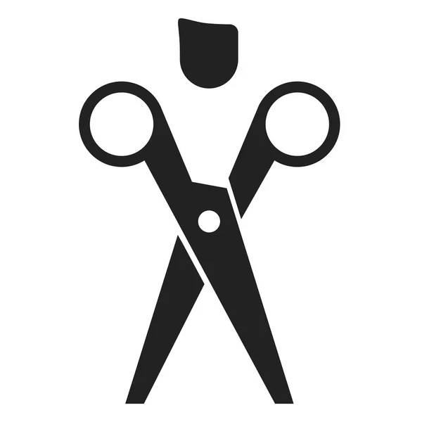 Scissor Guy icon in platte en geometrische stijl. — Stockvector