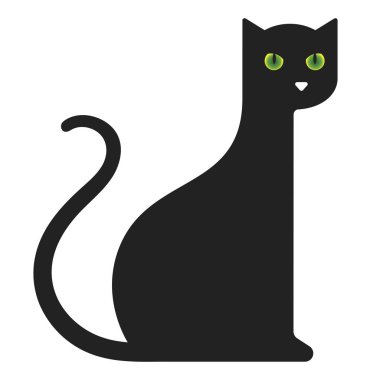 Düz, basit ve izole tarzda geometrik kedi simgesi veya logosu.