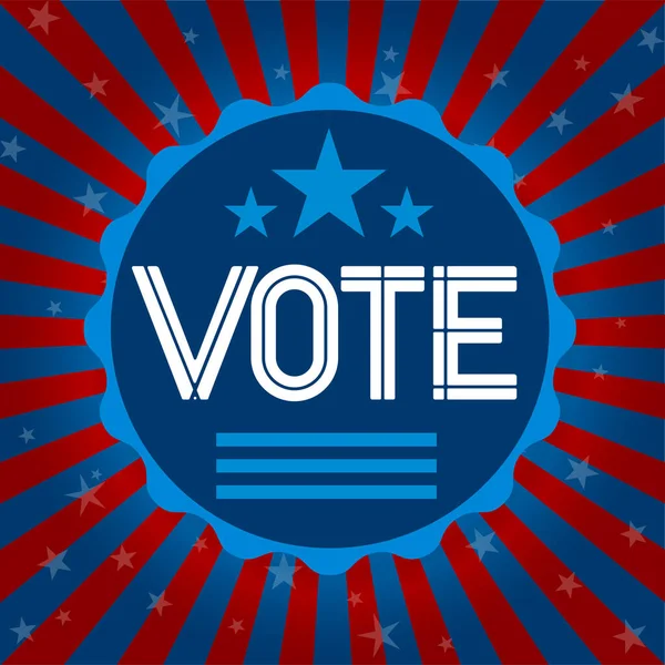 Insignia de voto con colores americanos. Elecciones presidenciales — Archivo Imágenes Vectoriales