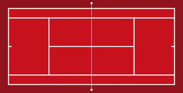 Vooraanzicht Tennisveld Geometrische Platte — Stockvector