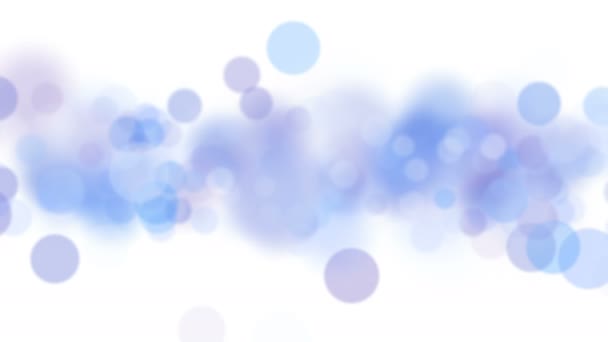 Blue Bokeh Circles Flying in Seamless Background Animation on White. Looped Blue Blurred Blinking Particles. 4k Ultra HD 3840x2160 — Stock Video