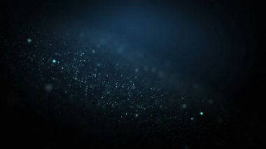 Soyut uçup parçacıklar sorunsuz. Bokeh bulanıklık siyah zemin üzerine parlak toz hareketli 3d animasyon ilmekledi. 4 k Ultra Hd 3840 x 2160