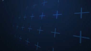 Hızlı Dijital ekranda kesintisiz Dof bulanıklık ile büyüyen soyut mavi çizgiler. Dijital teknoloji 3d animasyon ilmekledi. 4 k Ultra Hd 3840 x 2160