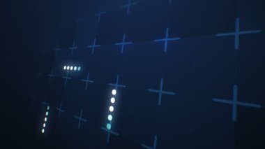 Dijital üzerinde büyüyen soyut mavi çizgiler Dof bulanıklık ile şekillendirme işlemci simge sorunsuz ekran. Dijital teknoloji 3d animasyon ilmekledi. 4 k Ultra Hd 3840 x 2160