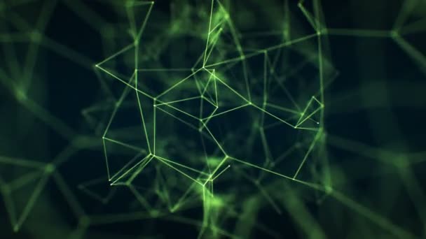 Flyve gennem den abstrakte voksende netværk grøn farve i Cyberspace Problemfri close-up med DOF sløring. Looped 3d Animation af futuristisk virtuel teknologi Concept. 4k Ultra HD 3840x2160 – Stock-video