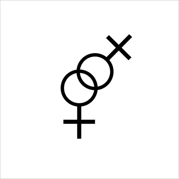 性別ベクトルアイコン 同性愛 女性のサイン 女性と女性のアイコン レズビアンカップルの愛 — ストックベクタ