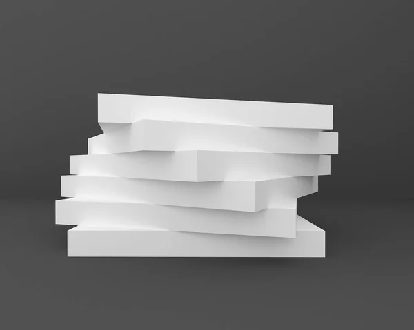 Wit Modern Abstract Geometrisch Ontwerp Rendering Zwarte Achtergrond Voor Het — Stockfoto