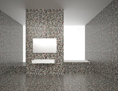 küvetli modern banyo - illüstrasyon