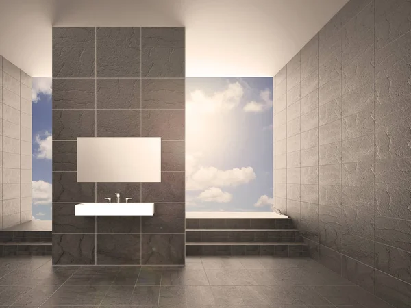 Casa Banho Moderna Com Banheira Ilustração — Fotografia de Stock