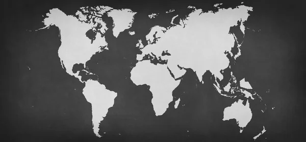 灰色背景的世界地图轮廓 — 图库照片