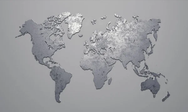 World Map Silhouette Grey Background Illustration — 스톡 사진