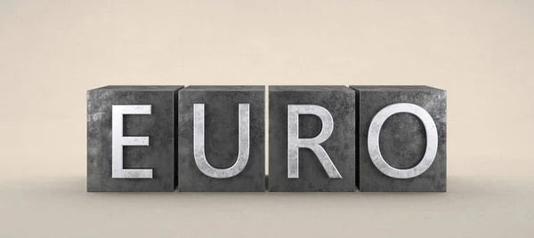 Símbolo Del Euro Sello Metálico Ilustración —  Fotos de Stock