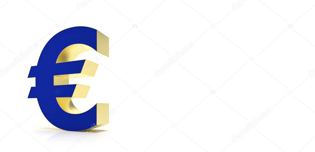 3D euro symbol rendering - Illustration