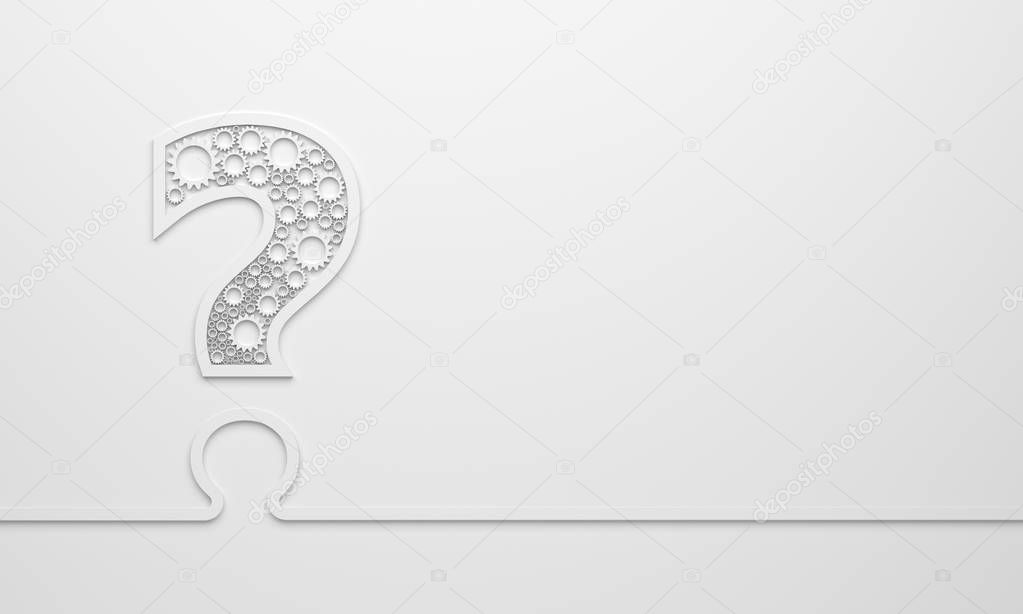 question mark with gears - Illustration