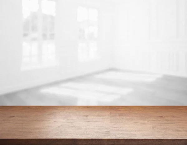 Dessus Table Vierge Devant Une Pièce Floue Illustration — Photo