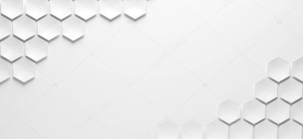 hexagonal pattern with technical structure - Illustration