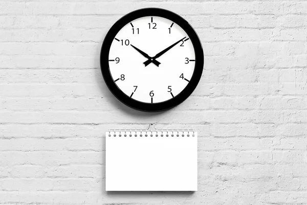 Calendario Con Reloj Pared Ilustración — Foto de Stock