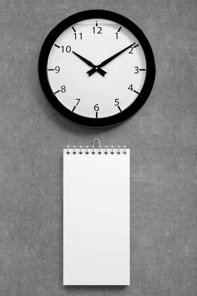 Calendrier Avec Horloge Sur Mur Illustration — Photo